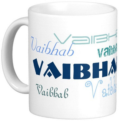 

Exoctic Silver VAIBHAB Ceramic Mug(330 ml), Blue