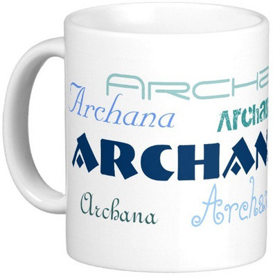 

Exoctic Silver ARCHANA Ceramic Mug(330 ml), White