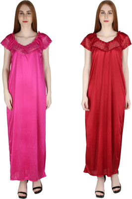 me&fashion Women Nighty(Purple, Pink)