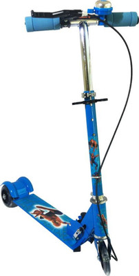 

Fabofly 3 Wheel Folding Spiderman Scooter with LED lights on wheel and Bell & Handbrakes(Blue)