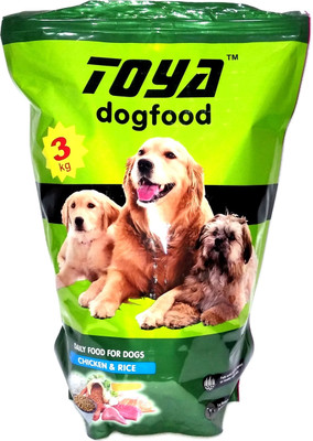 

TOYA Chicken & Rice Flavor Dog Food 3kg | Fatty Acids Specially Blended For Healthy Coat & Skin | For Strong Immune System Minerals & Vitamins | Proteins For Strong Muscles | Chicken 3 kg Dry Dog Food