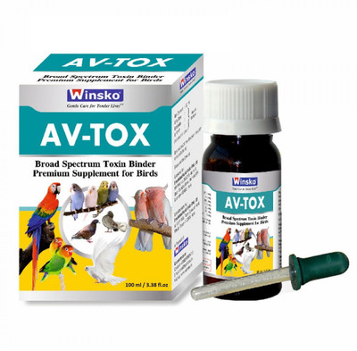 

Winsko AV-TOX 100ml (3.38 fl.oz) | Broad Spectrum Toxin Binder Premium Supplement For Birds | Pet Health Supplements(100 ml)