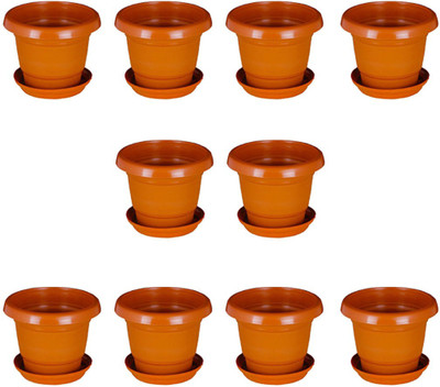 

MASTERFIT Plant Container(Plastic, External Height - 18 cm), Brown