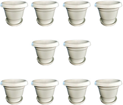 

MASTERFIT Plant Container(Plastic, External Height - 18 cm), White