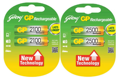 

Godrej GP Combo Of 2100 & 2500 Mah AA Rechargeable Battery Rechargeable Ni-MH Battery