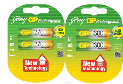 

Godrej GP Combo Of 1300 & 2700 Mah AA Rechargeable Battery Rechargeable Ni-MH Battery