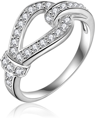 

Jewels Galaxy Valentine Rings Alloy Cubic Zirconia, Crystal Platinum Plated Ring, White