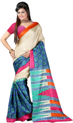 

Softdeal Printed Bhagalpuri Printed Silk Saree(Multicolor)