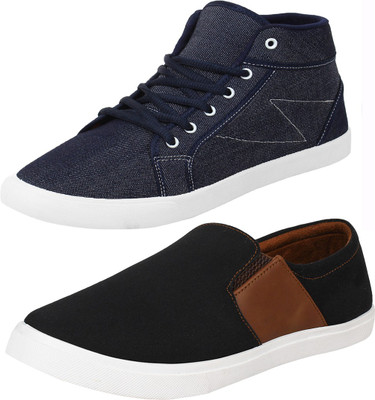 

Aero 02 Pair Combo Canvas Casuals For Men(Black, Brown, Blue
