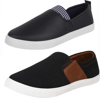 

Aero 02 Pair Combo Canvas Casuals For Men(Multicolor, Black::brown::navy