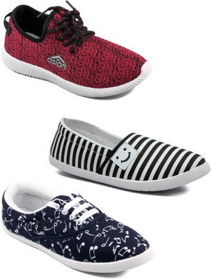 

Asian men's casual shoes combo pack of 3 Walking Shoes For Women(Multicolor