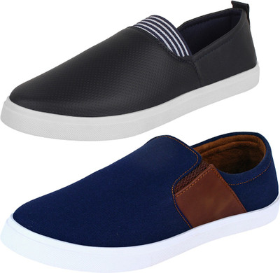 

Aero 02 Pair Combo Canvas Slip On Sneakers For Men(Blue, Brown, Navy, Nblue::brown::navy