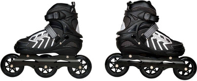 

Xerobic Epic Spear Indoor / Outdoor 90mm 3-Wheel Tri-Skate Inline Speed Skate Velcro Cynch Polished Aluminum Top Quality Frame In-line Skates - Size 7-9 UK(Black)