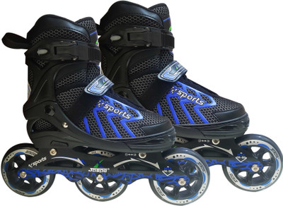 

Jaspo RADAR BLUE ADJUSTABLE INLINE SKATES WITH 100MM PU WHEEL FOR 12 TO 16 YEARS In-line Skates - Size 6-9 UK(Blue)