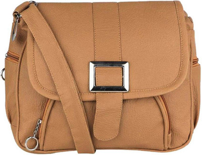 

MK PURSE Girls Casual Beige Leatherette Hand-held Bag