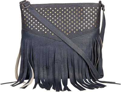

London Design Women Casual Blue Leatherette Sling Bag