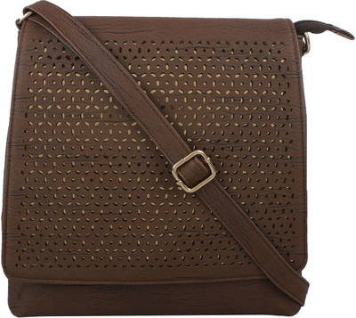 

LI LEANE Women Casual Brown Leatherette Sling Bag