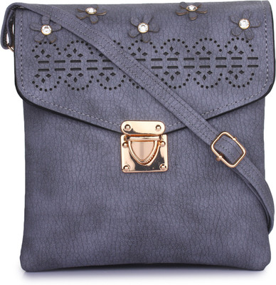 

Style Villaz Women Casual Grey Leatherette Sling Bag