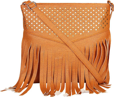 

London Design Women Casual Tan Leatherette Sling Bag