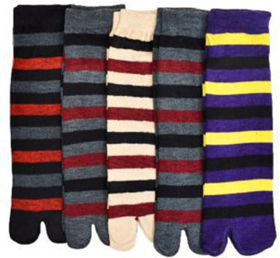 Tahiro Women Striped Calf Length, Low Cut, Ankle Length(Pack of 5)