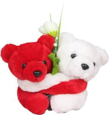 

Tickles Loving valentine couple teddy Special Valentine Day gift - 14 cm(White)