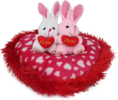 

Tickles couple Rabbit Sitting on Heart Special Valentine gift - 16 cm(Red)