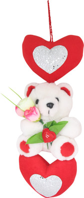 

Tickles Valentine Hanging Teddy with Heart - 30 cm(Red)
