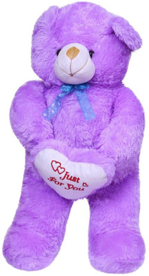 

GVMC Toys Beautiful Purple Fur with Heart Teddy Bear - 70 cm(Purple)