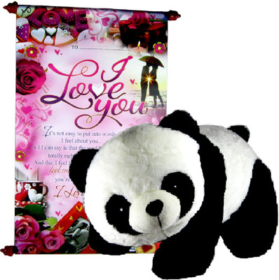 

Gift Decor Shop teddy bear soft toy 40 cm panda with scroll Greeting Cards Free . Perfect gifts on valentine days, Birthday Gifts, gifts to girlfreinds boyfreinds new year gifts - 40 cm(Multicolor)