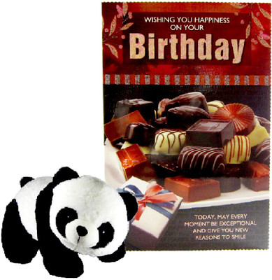 

Gift Decor Shop soft toy 32 cm panda with Birthday Greeting card for loveone - 32 cm(Multicolor)