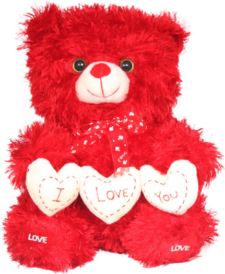 

Tickles Adorable teddy with I Love You Heart Special Valentine Day gift - 30 cm(Red)