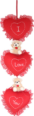 

Tickles I LOVE YOU Hanging hearts with Teddy Wall Hanging Valentine day gift. - 45 cm(Red)