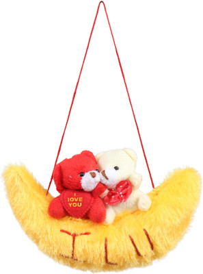 

Tickles Loving Couple Teddy on Moon - 15 cm(Red)