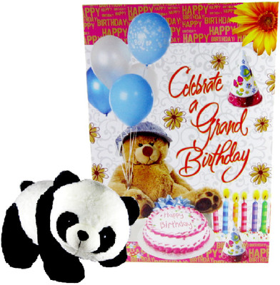 

Gift Decor Shop teddy bear soft panda toys 32 cm with Birthday Greeting card - 32 cm(Multicolor)