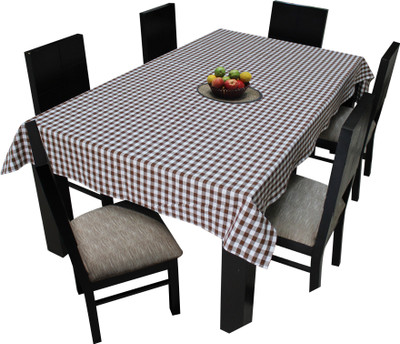AIRWILL Self Design 6 Seater Table Cover(Multicolor, Cotton)