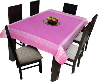 AIRWILL Self Design 6 Seater Table Cover(Multicolor, Cotton)