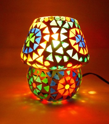 SUSAJJIT DECOR Mini Decorative lovely night lamp stylish small mosaic work colorful table lamp Night Lamp(13 cm, Multicolor)