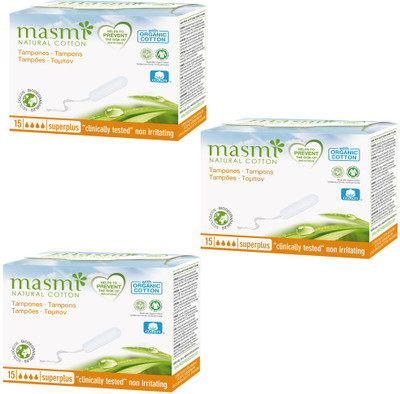 

Masmi Organic Non Applicator Superplus Tampons(Pack of 3)