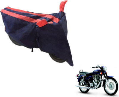 MOCKHE Two Wheeler Cover for Royal Enfield(Electra Delux, Black, Orange)
