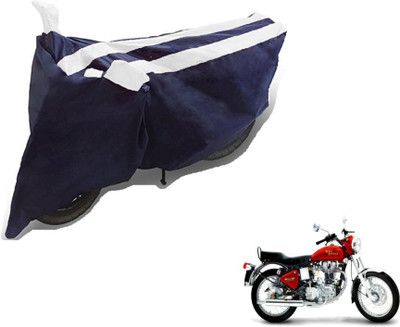 MOCKHE Two Wheeler Cover for Royal Enfield(Classic 500, Black, White)