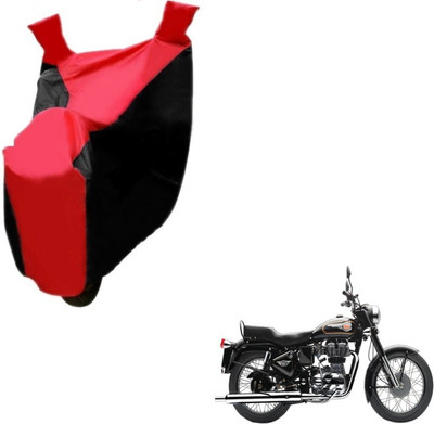 MOCKHE Two Wheeler Cover for Royal Enfield(Bullet 350, Black, Red)