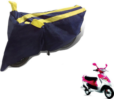 MOCKHE Two Wheeler Cover for TVS(Scooty Pep+, Black, Yellow)
