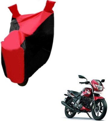MOCKHE Two Wheeler Cover for TVS(Flame SR125, Black, Red)