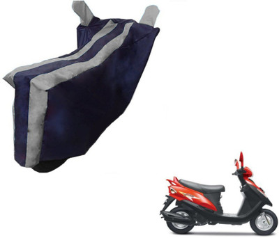 MOCKHE Two Wheeler Cover for Mahindra(Flyte, Black, Silver)