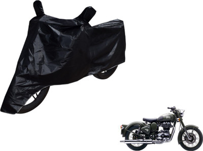 MOCKHE Two Wheeler Cover for Royal Enfield(Battle Green, Black)