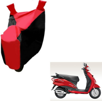 MOCKHE Two Wheeler Cover for Hero(Moto Corp Duet, Black, Red)