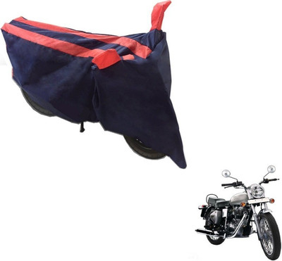 MOCKHE Two Wheeler Cover for Royal Enfield(Electra Delux, Black, Orange)