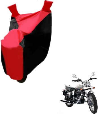 MOCKHE Two Wheeler Cover for Royal Enfield(Electra Delux, Black, Red)
