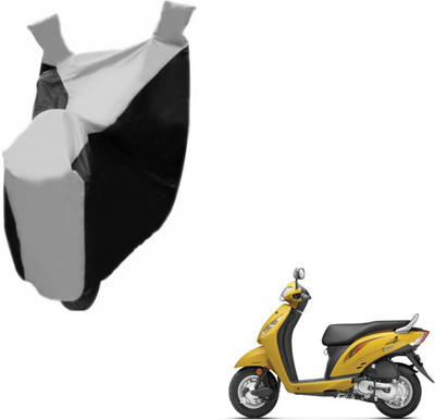 MOCKHE Two Wheeler Cover for Honda(Activa i, Black, Silver)