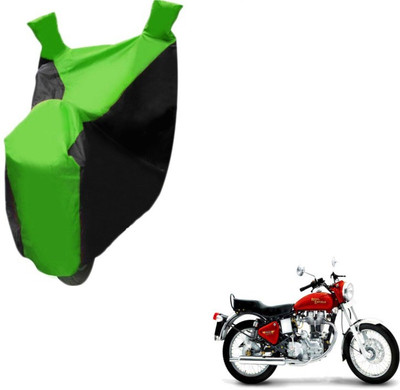 MOCKHE Two Wheeler Cover for Royal Enfield(Classic 500, Black, Green)